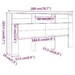 vidaXL Čelo postele so skrinkou čierne 200x19x103,5 cm – Obrázok 6