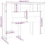 vidaXL Čelo postele so skrinkou čierne 140x18,5x104,5 cm – Obrázok 6