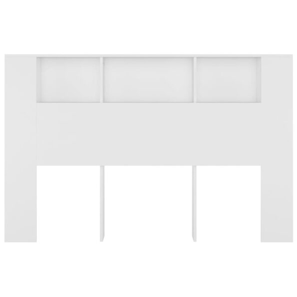 vidaXL Čelo postele so skrinkou biele 160x18,5x104,5 cm – Obrázok 4