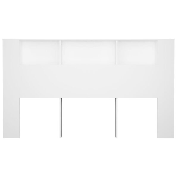 vidaXL Čelo postele so skrinkou biele 180x18,5x104,5 cm – Obrázok 4