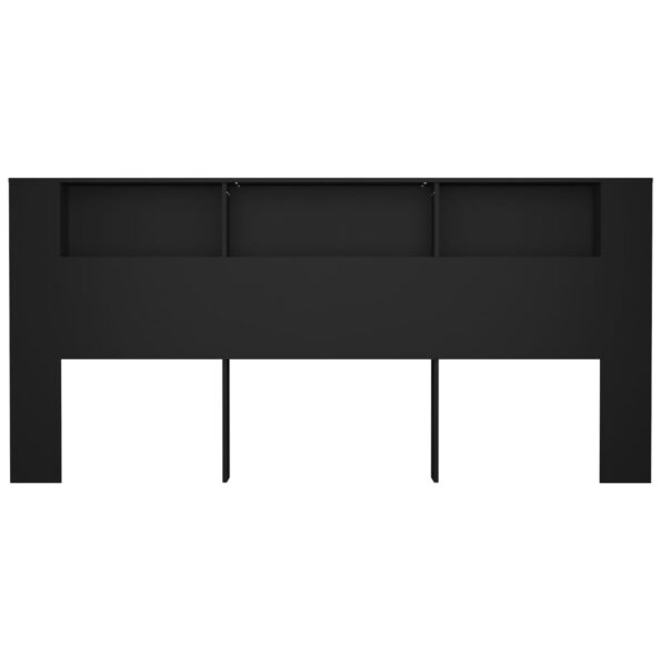 vidaXL Čelo postele so skrinkou čierne 220x18,5x104,5 cm – Obrázok 4