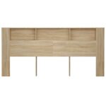 vidaXL Čelo postele so skrinkou dub sonoma 220x18,5x104,5 cm – Obrázok 4