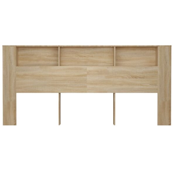vidaXL Čelo postele so skrinkou dub sonoma 220x18,5x104,5 cm – Obrázok 4