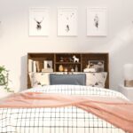 vidaXL Čelo postele so skrinkou dymový dub 120x19x103,5 cm – Obrázok 3