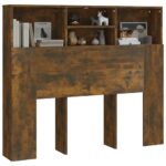 vidaXL Čelo postele so skrinkou dymový dub 120x19x103,5 cm – Obrázok 4