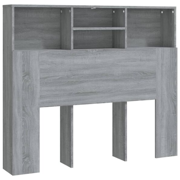 vidaXL Čelo postele so skrinkou sivý dub sonoma 120x19x103,5 cm – Obrázok 2