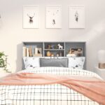 vidaXL Čelo postele so skrinkou sivý dub sonoma 120x19x103,5 cm – Obrázok 3