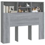 vidaXL Čelo postele so skrinkou sivý dub sonoma 120x19x103,5 cm – Obrázok 4