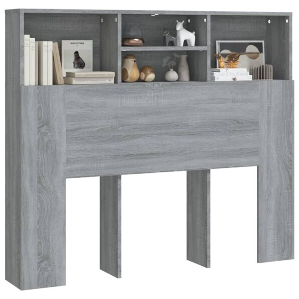 vidaXL Čelo postele so skrinkou sivý dub sonoma 120x19x103,5 cm – Obrázok 4