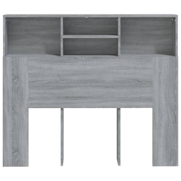 vidaXL Čelo postele so skrinkou sivý dub sonoma 120x19x103,5 cm – Obrázok 5