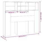 vidaXL Čelo postele so skrinkou sivý dub sonoma 120x19x103,5 cm – Obrázok 7