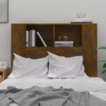 vidaXL Čelo postele so skrinkou dymový dub 100x18,5x102,5 cm – Obrázok 3