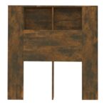 vidaXL Čelo postele so skrinkou dymový dub 100x18,5x102,5 cm – Obrázok 4