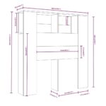 vidaXL Čelo postele so skrinkou dymový dub 100x18,5x102,5 cm – Obrázok 6