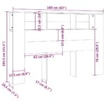 vidaXL Čelo postele so skrinkou sivý dub sonoma 160x18,5x104,5 cm – Obrázok 6