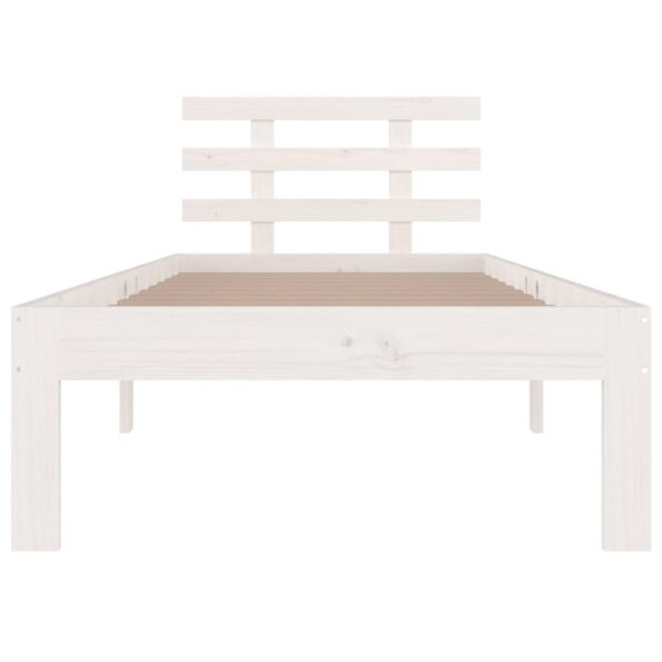 vidaXL Posteľný rám biely masívne drevo 90x200 cm – Obrázok 4