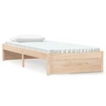 vidaXL Posteľný rám masívne drevo 75x190 cm 2FT6 malé jednolôžko – Obrázok 2