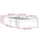 vidaXL Posteľný rám masívne drevo 75x190 cm 2FT6 malé jednolôžko – Obrázok 10
