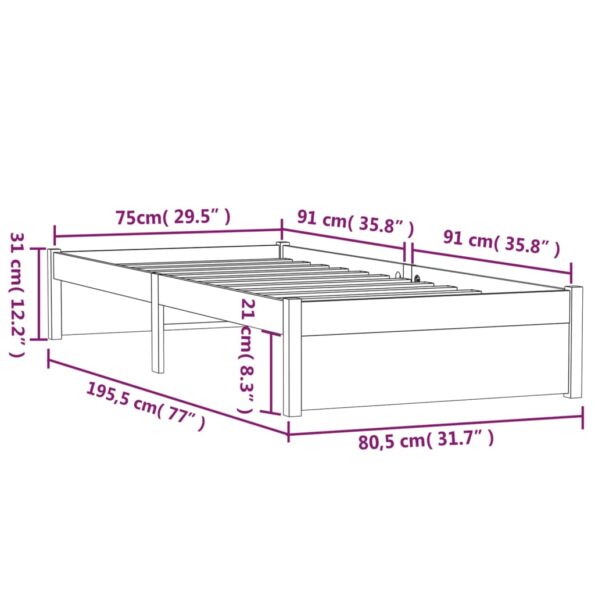 VXL8720286998540_g_en_hd_8.jpg vidaXL Posteľný rám masívne drevo 75x190 cm 2FT6 malé jednolôžko – Obrázok 10