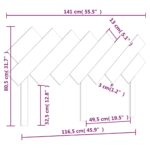 vidaXL Čelo postele biele 141x3x80,5 cm masívna borovica – Obrázok 6