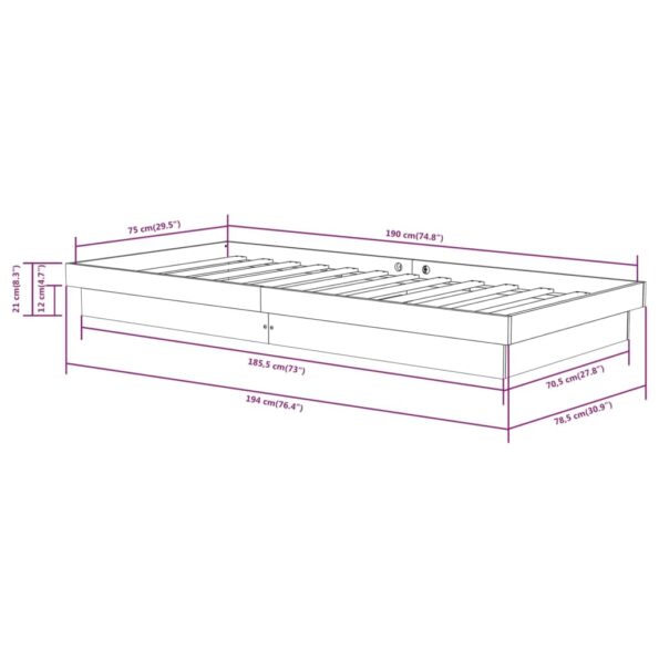 VXL8720287066842_g_en_hd_8.jpg vidaXL Posteľný rám biely masívne drevo 75x190 cm 2FT6 malé jednolôžko – Obrázok 10