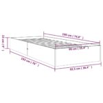 vidaXL Posteľný rám masívne drevo 90x190 cm 3FT jednolôžko – Obrázok 9