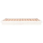 vidaXL Posteľný rám s LED, biely 180x200 cm, Super King, drevený masív – Obrázok 8