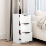 vidaXL Komoda biela 30x30x70 cm spracované drevo – Obrázok 3