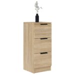 vidaXL Komody 2 ks dub sonoma 30x30x70 cm spracované drevo – Obrázok 4