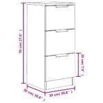 vidaXL Komody 2 ks dub sonoma 30x30x70 cm spracované drevo – Obrázok 9
