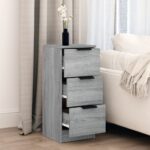 vidaXL Komoda sivý dub sonoma 30x30x70 cm spracované drevo – Obrázok 3