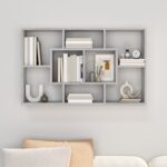 vidaXL Nástenná polica sivý dub sonoma 85x16x52,5 cm spracované drevo – Obrázok 3