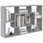 vidaXL Nástenná polica sivý dub sonoma 85x16x52,5 cm spracované drevo – Obrázok 4