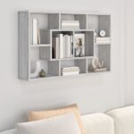 vidaXL Nástenná polica sivý dub sonoma 85x16x52,5 cm spracované drevo