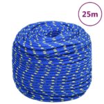 vidaXL Lodné lano modré 10 mm 25 m polypropylén