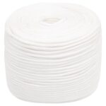 vidaXL Lodné lano biele 8 mm 50 m polypropylén – Obrázok 2