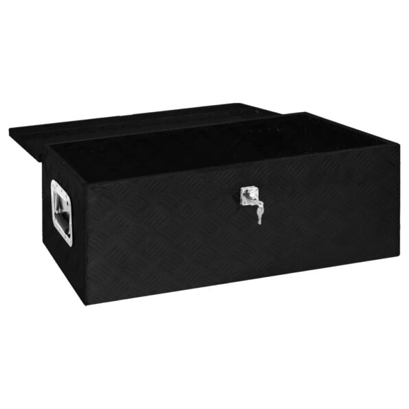 vidaXL Úložný box čierny 80x39x30 cm hliník – Obrázok 5