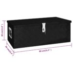 vidaXL Úložný box čierny 80x39x30 cm hliník – Obrázok 8