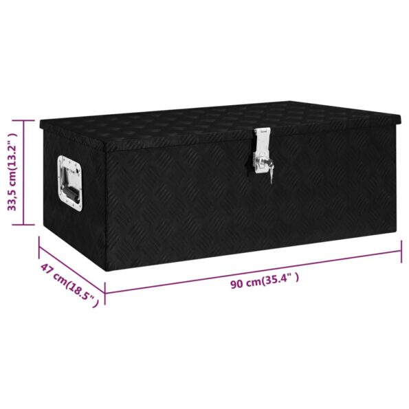 vidaXL Úložný box čierny 90x47x35,5 cm hliníkový – Obrázok 8