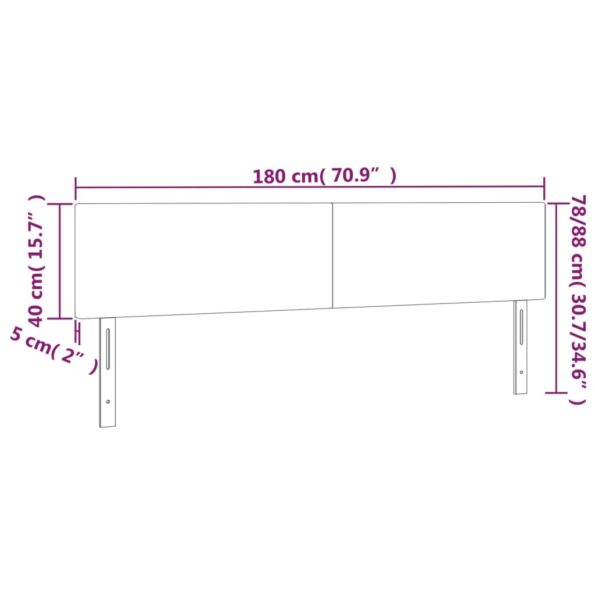 vidaXL Čelá postelí svetlosivé 180x5x78/88 cm látkové – Obrázok 8