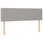 vidaXL Čelá postelí svetlosivé 144x5x78/88 cm látkové – Obrázok 2