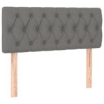 vidaXL Čelo postele tmavosivé 90x7x78/88 cm látka – Obrázok 2