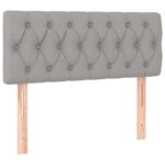 vidaXL Čelo postele bledosivé 100x7x78/88 cm látka – Obrázok 2