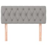 vidaXL Čelo postele bledosivé 100x7x78/88 cm látka – Obrázok 3