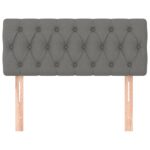 vidaXL Čelo postele tmavosivé 100x7x78/88 cm látka – Obrázok 3