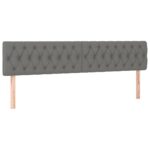 vidaXL Čelá postelí tmavošedé 180x7x78/88 cm látkové – Obrázok 2