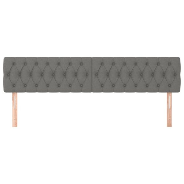 vidaXL Čelá postelí tmavošedé 180x7x78/88 cm látkové – Obrázok 3