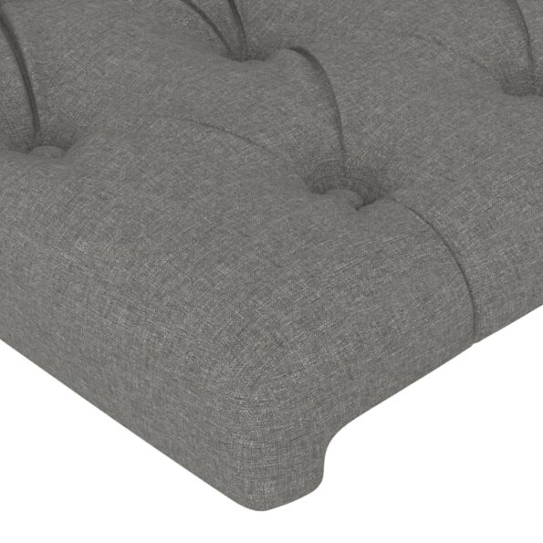 vidaXL Čelá postelí tmavošedé 180x7x78/88 cm látkové – Obrázok 4