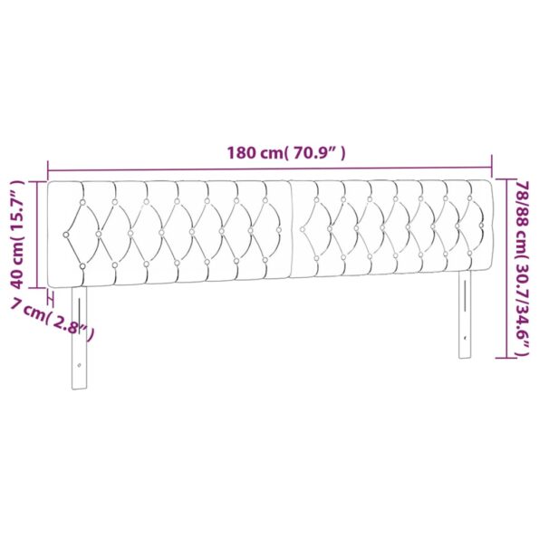 vidaXL Čelá postelí tmavošedé 180x7x78/88 cm látkové – Obrázok 8