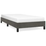 vidaXL Posteľ bez matraca tmavosivá 100x200 cm zamat – Obrázok 2